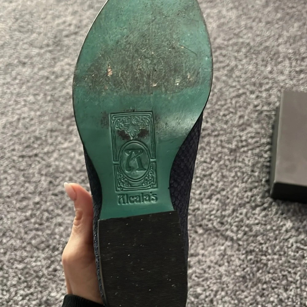 Handmade blue python boots - Picture 3 of 4